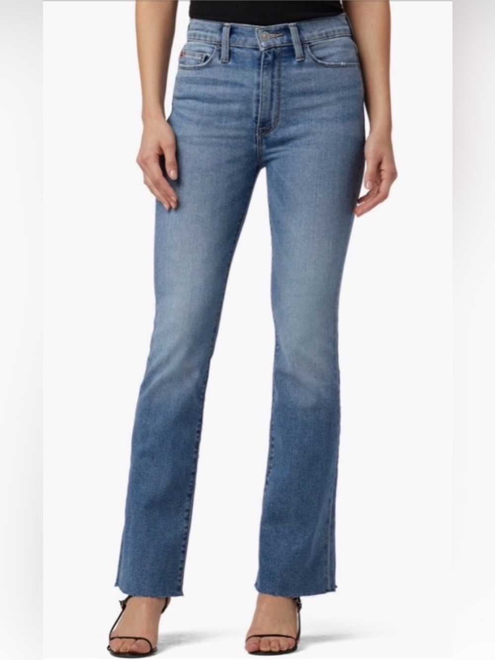 Hudson Blair High Rise Bootcut Jeans Raw Hem Majesty Wash Size 31